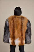 Women's Krissy Fox Fur Poncho [Red Fox/Silver Fox]