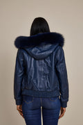 Women's BB Jacket With Premium Fox Fur Hood [Navy]