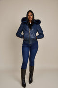 Women's BB Jacket With Premium Fox Fur Hood [Navy]