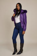 Women's BB Jacket With Premium Fox Fur Hood [Purple]