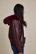 Women's BB Jacket With Premium Fox Fur Hood [Burgundy]