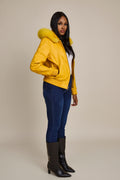 Women's BB Jacket With Premium Fox Fur Hood [Yellow]