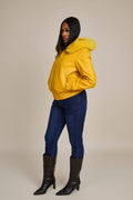 Women's BB Jacket With Premium Fox Fur Hood [Yellow]