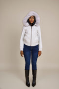 Women's BB Jacket With Premium Fox Fur Hood [White]