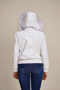 Women's BB Jacket With Premium Fox Fur Hood [White]