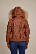 Women's BB Jacket With Premium Fox Fur Hood [Caramel Crunch]
