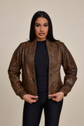 Women's BB Leather Jacket [Antique Brown]