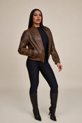 Women's BB Leather Jacket [Antique Brown]