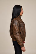 Women's BB Leather Jacket [Antique Brown]