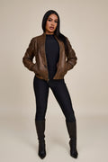 Women's BB Leather Jacket [Antique Brown]