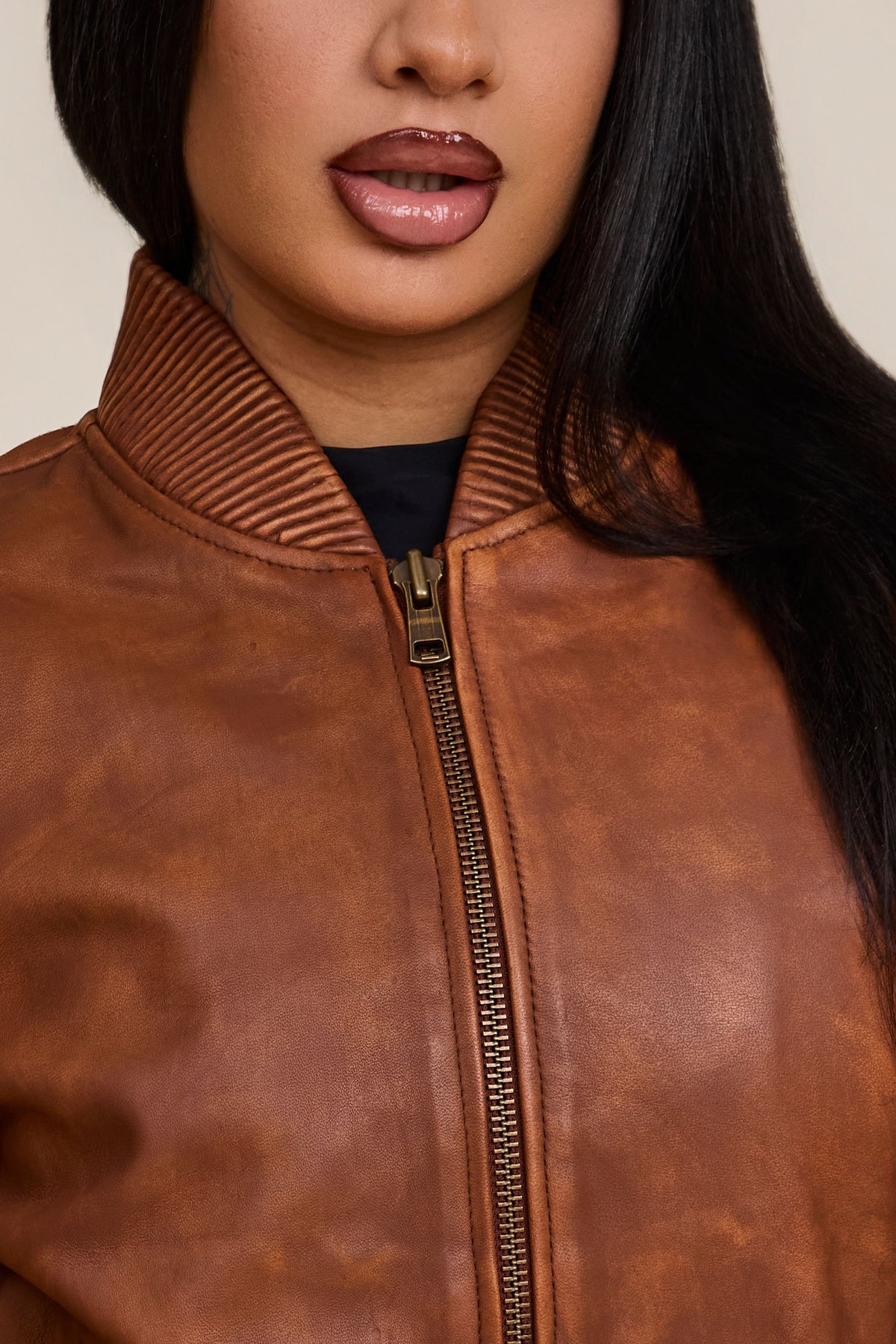 Women's BB Leather Jacket [Caramel Crunch]