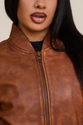 Women's BB Leather Jacket [Caramel Crunch]