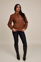 Women's BB Leather Jacket [Caramel Crunch]