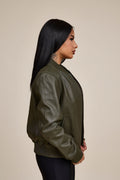 Women's BB Leather Jacket [Olive]