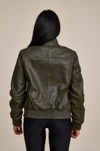 Women's BB Leather Jacket [Olive]