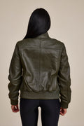 Women's BB Leather Jacket [Olive]