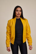 Women's BB Leather Jacket [Yellow]