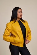 Women's BB Leather Jacket [Yellow]