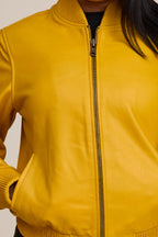 Women's BB Leather Jacket [Yellow]