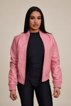 Women's BB Leather Jacket [Pink]