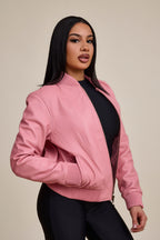 Women's BB Leather Jacket [Pink]