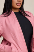 Women's BB Leather Jacket [Pink]