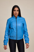 Women's BB Leather Jacket [Baby Blue]