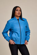Women's BB Leather Jacket [Baby Blue]