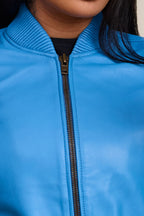Women's BB Leather Jacket [Baby Blue]