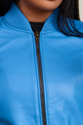 Women's BB Leather Jacket [Baby Blue]