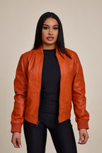 Women's BB Leather Jacket [Orange]