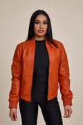 Women's BB Leather Jacket [Orange]