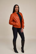 Women's BB Leather Jacket [Orange]