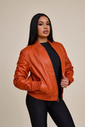 Women's BB Leather Jacket [Orange]