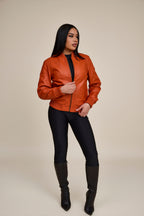 Women's BB Leather Jacket [Orange]