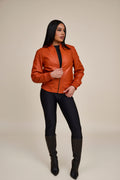 Women's BB Leather Jacket [Orange]