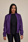 Women's BB Leather Jacket [Purple]