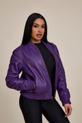 Women's BB Leather Jacket [Purple]