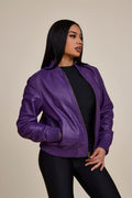 Women's BB Leather Jacket [Purple]
