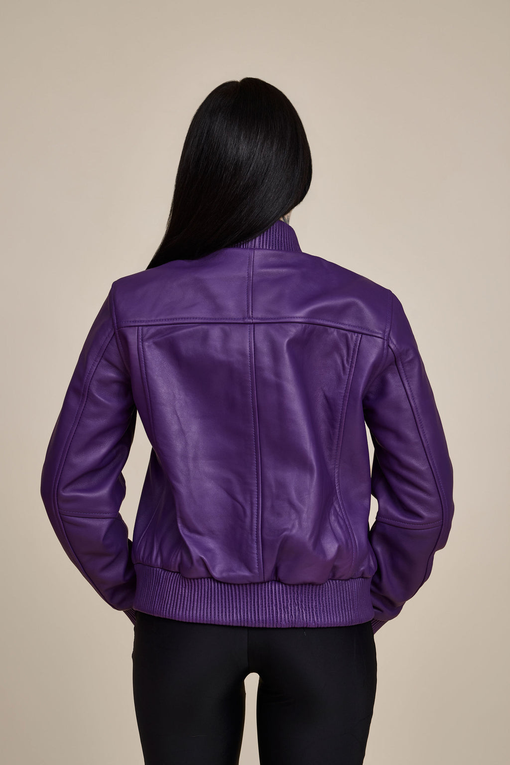 Women's BB Leather Jacket [Purple]
