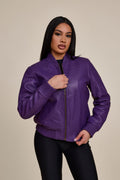 Women's BB Leather Jacket [Purple]