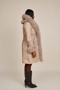 Women's Elsa Shearling Sheepskin Jacket With Fox [Cream]