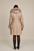 Women's Elsa Shearling Sheepskin Jacket With Fox [Cream]