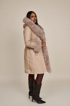 Women's Elsa Shearling Sheepskin Jacket With Fox [Cream]