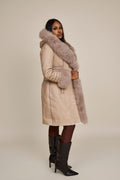 Women's Elsa Shearling Sheepskin Jacket With Fox [Cream]