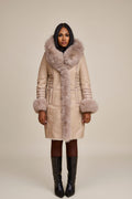 Women's Elsa Shearling Sheepskin Jacket With Fox [Cream]