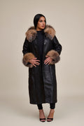 Women's Margo Shearling Sheepskin Jacket With Fox [Black/Crystal]