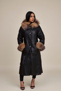 Women's Margo Shearling Sheepskin Jacket With Fox [Black/Crystal]