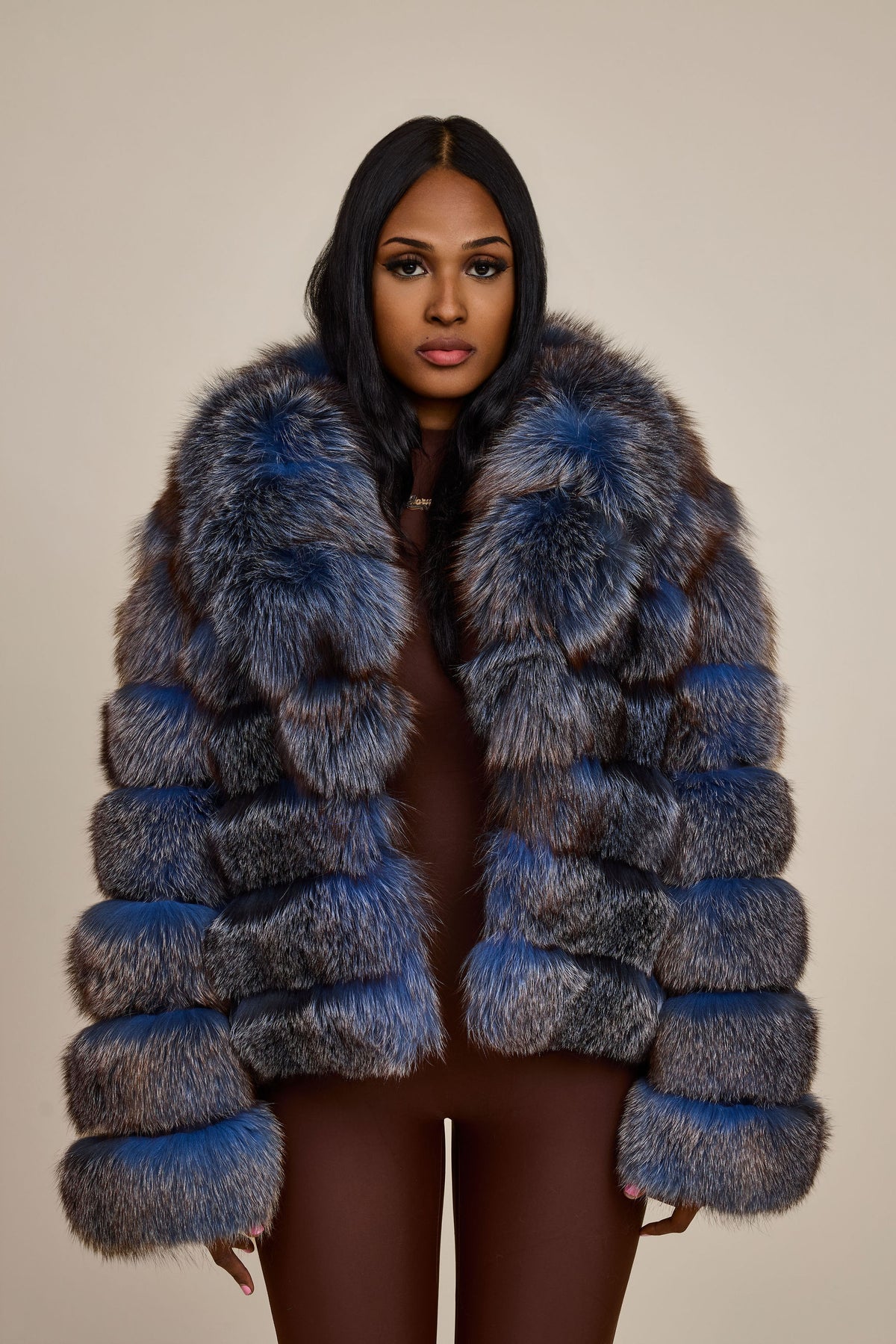 Women's Ashley Convertible Fox Coat [Blue Frost]