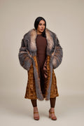 Women's Harper Mink And Fox Coat [Whiskey/Crystal]